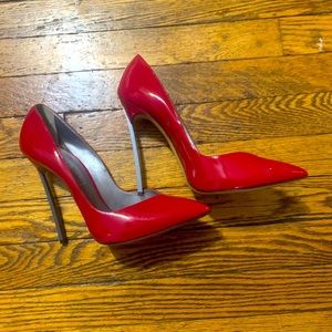 CASADEI - POINTED  - RED PATENT LEATHER 5in heels.